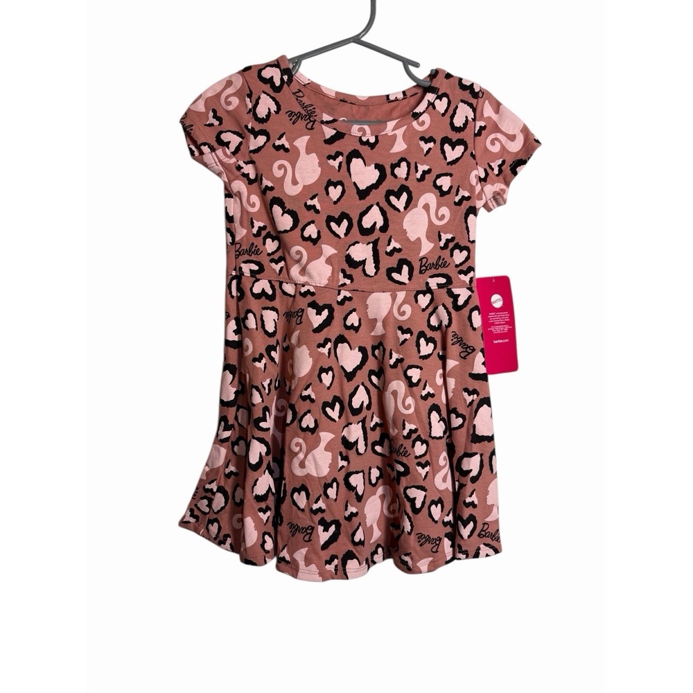barbie toddler baby girls dress size 3T short‎ sleeve pink hearts